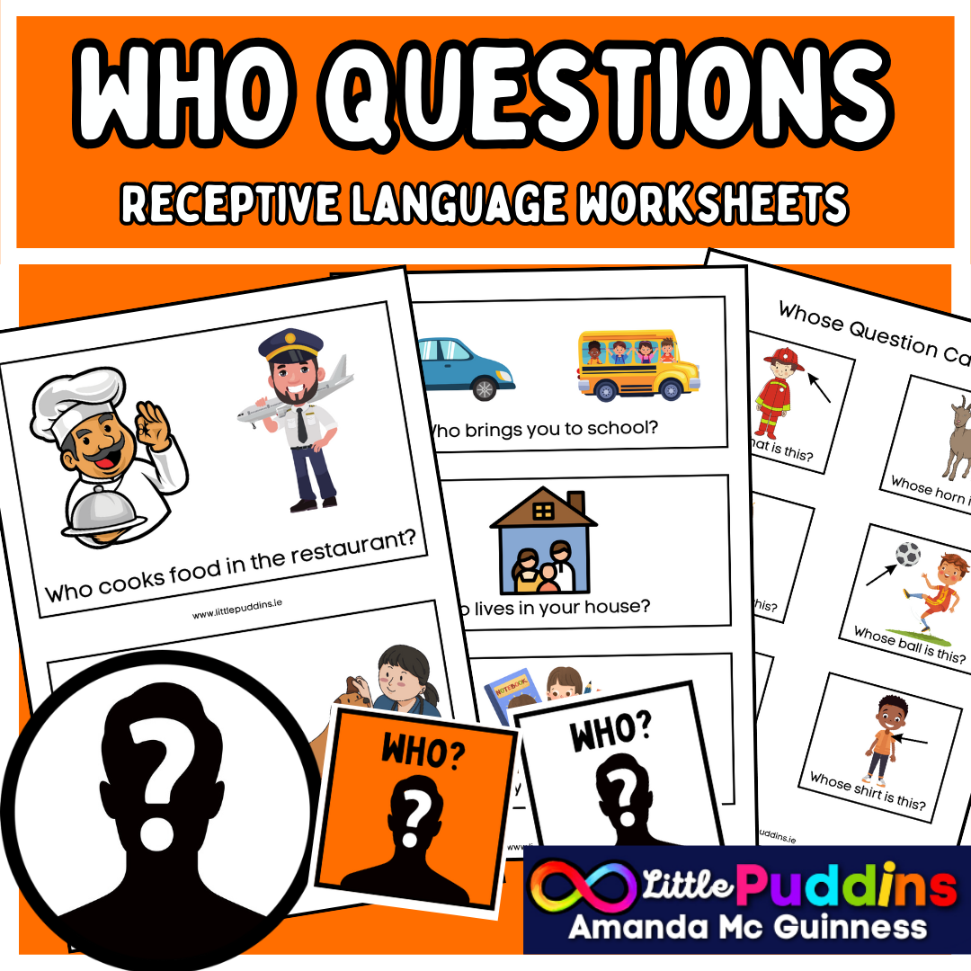 Who Questions Worksheets Speech Therapy Autism Special Education