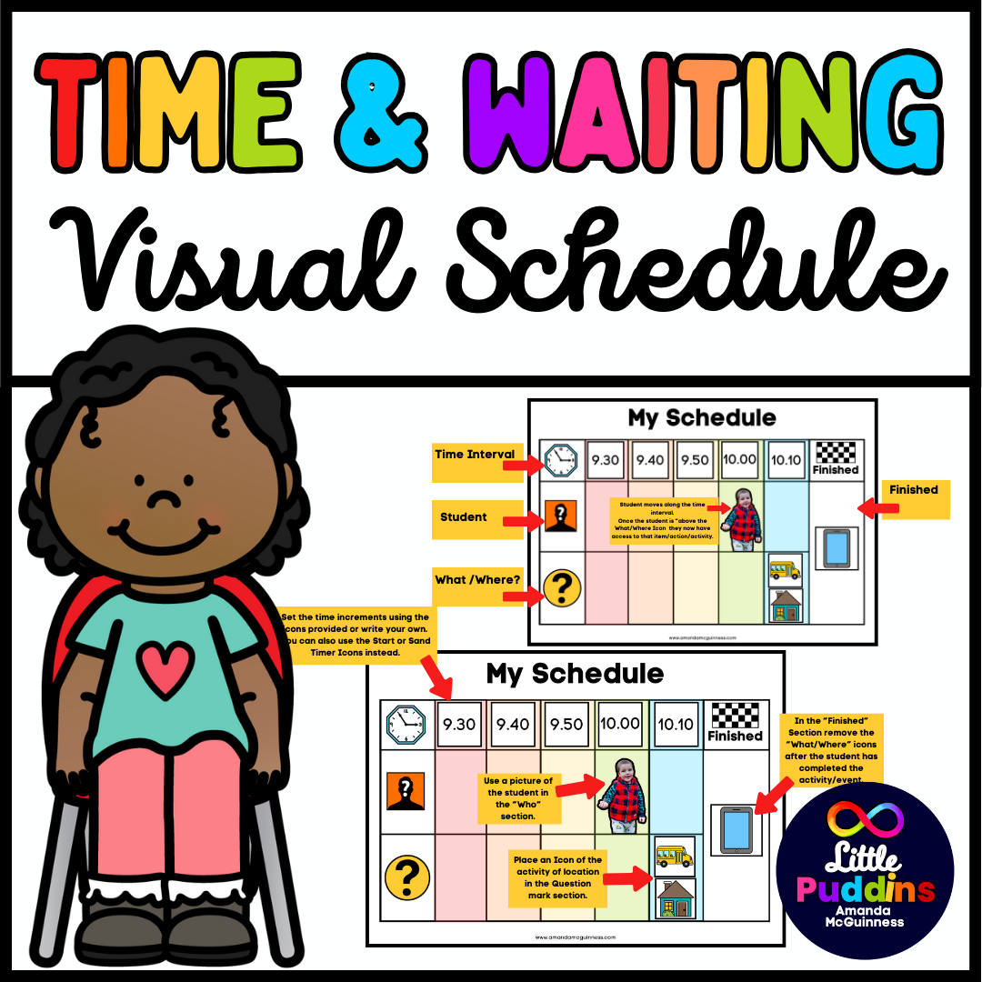 Time Waiting Management Visual Schedule For Autism Special Education