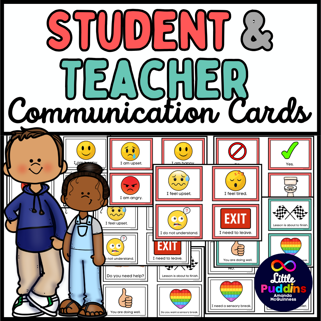 Student and Teacher Communication Cards for Autism Special Education