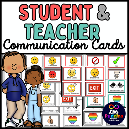 Student and Teacher Communication Cards for Autism Special Education