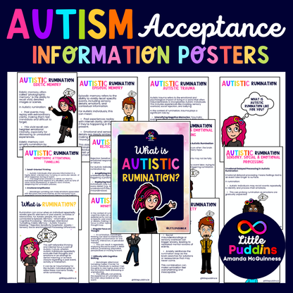 Autism Acceptance Awareness Bulletin Board Posters - Autistic Rumination