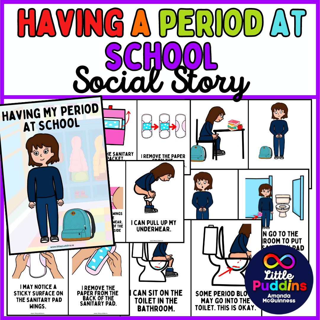 Having A Period at School / Menstruation Puberty Social Story for Autism