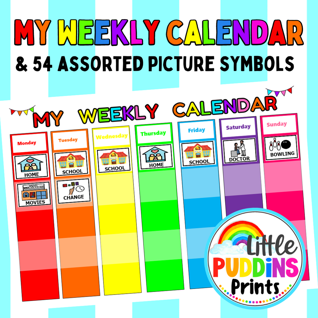 Rainbow Daily Schedule and Picture Symbols