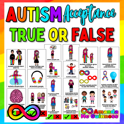 Autism Acceptance / Education True or False Cards