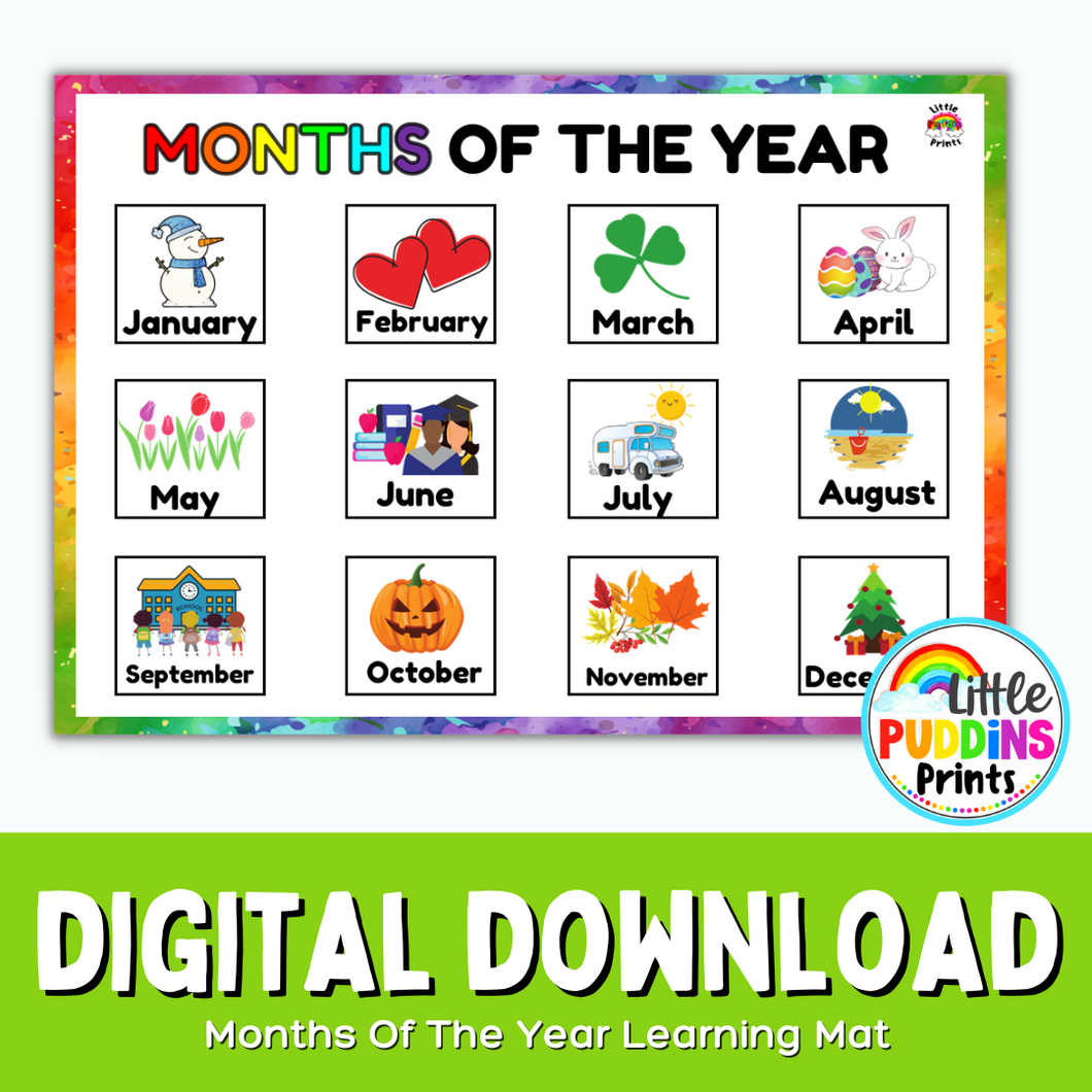 Months Of The Year Learning Mat