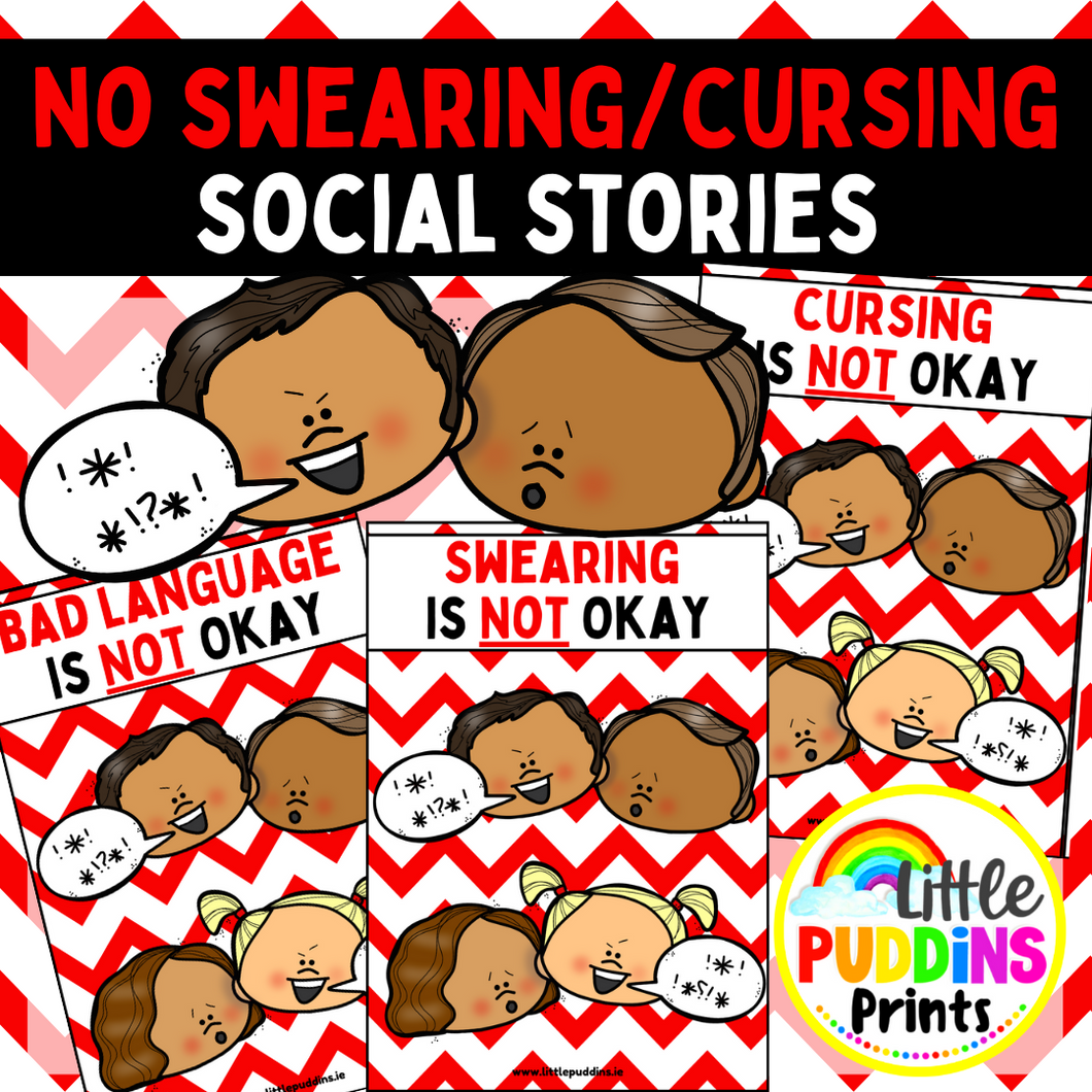 No Swearing / Cursing / Bad Language Social Stories Bumper Set