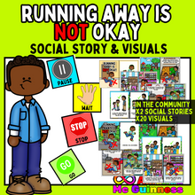 Load image into Gallery viewer, Elopement / Running Away Is Not Okay Autism Social Story - In the Community
