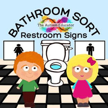 Load image into Gallery viewer, Restroom Bathroom Sign and Word Sort
