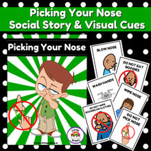 Load image into Gallery viewer, Picking Your Nose Social Story &amp; Visual Cues
