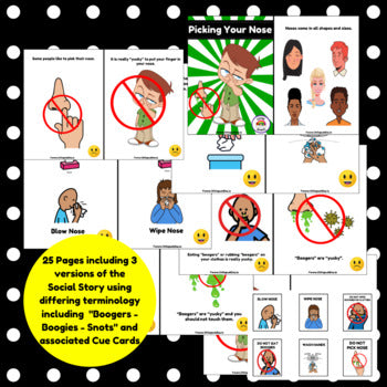Picking Your Nose Social Story & Visual Cues