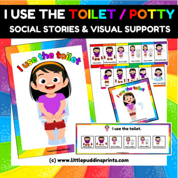 I use the toilet / potty Social Story and Visuals Bumper Set