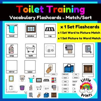 Toilet Training Bathroom Vocabulary Flashcards