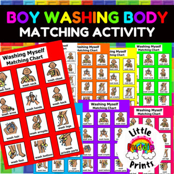 Boy  Body Washing Matching Activity