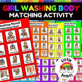 Girl Body Washing Matching Activity
