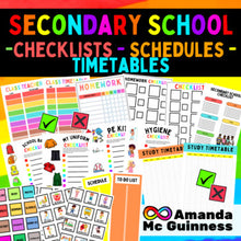Load image into Gallery viewer, Autism Secondary School Checklists - Timetables-Schedules Bumper Pack
