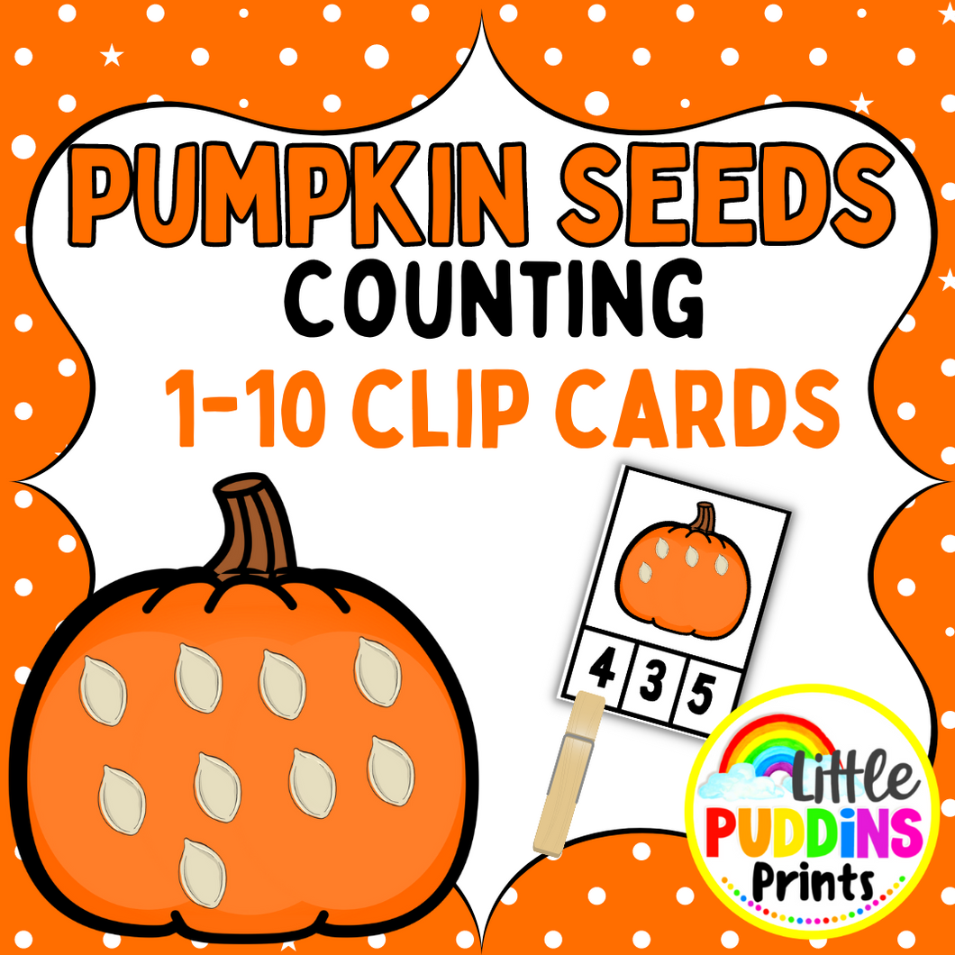 Pumpkin Seeds Counting Clip Cards 1-10